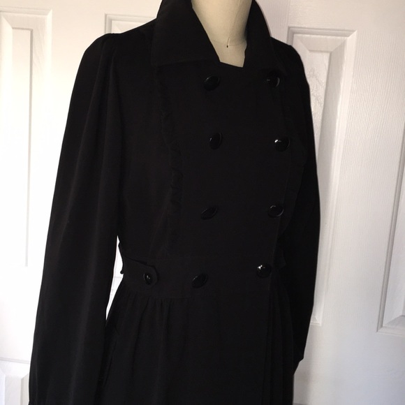 ORGANIC TIME BLACK FEM RUFFLE FRONT MAXI DRESS - Picture 4 of 8